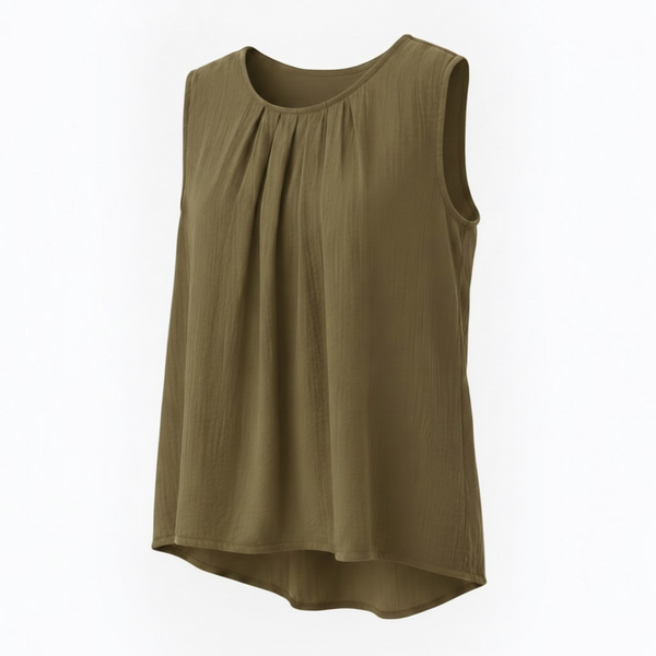 Sleeveless Pleat Top