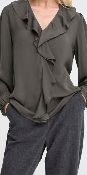 b young IGOMI Blouse in Asphalt