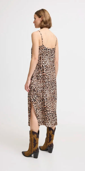 b young JOELLA Slip Dress in Birch Leopard