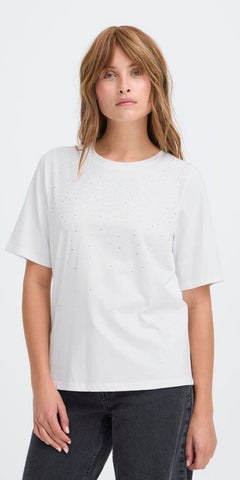 PULZ KADEN T Shirt in Bright White