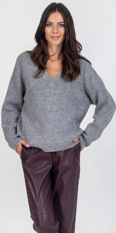 AGGEL Lurex Cut Out Knit in Silver