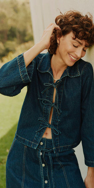 b young LUKAN Shirt in Dark Blue Denim
