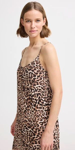 b young JOELLA Slip Dress in Birch Leopard
