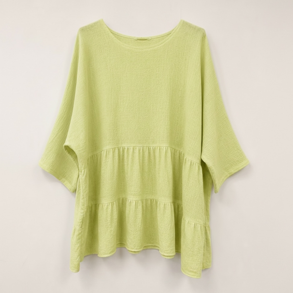 Longline Tiered Cotton Top (various colours)