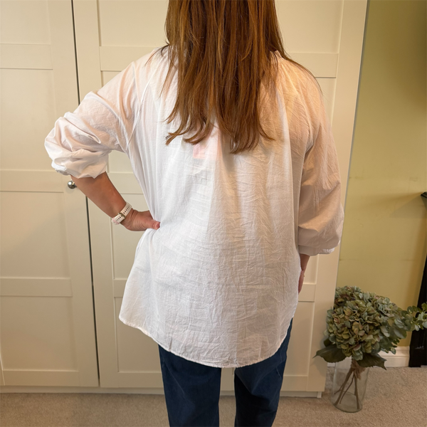 Cotton Paisley Appliqué Blouse - TheSecretCloset.Boutique