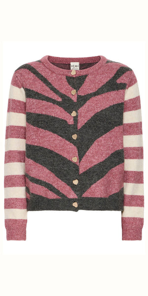 ICHI LIVONI Cardigan in Maroon