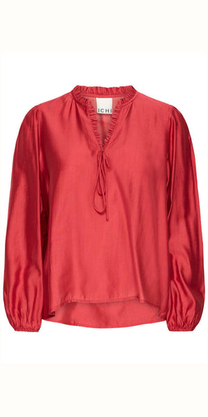 ICHI KARLANI Blouse in Red Dhalia