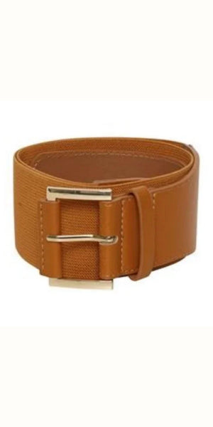 ICHI FRINI Stretch Belt in Cognac