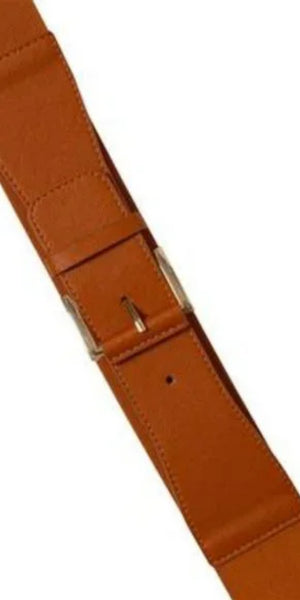 ICHI FRINI Stretch Belt in Cognac