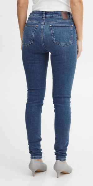 PULZ JOY High Rise Skinny Jean in Medium Blue (32inch leg)
