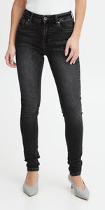 PULZ JOY High Rise Skinny Jean in Black (30inch leg)