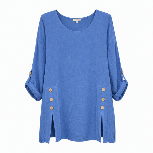 Cotton Longline Button Top (various colours)