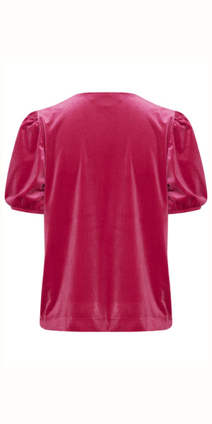 ICHI LAVANNY Short Sleeved Top in Festival Fuschia