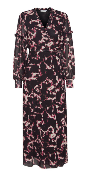 PULZ DUFFY Dress in Fuschia Black Print