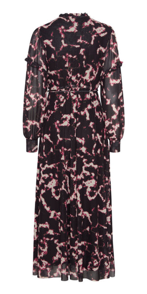 PULZ DUFFY Dress in Fuschia Black Print