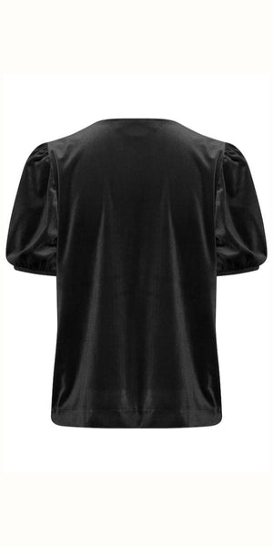 ICHI LAVANNY Short Sleeved Top in Black