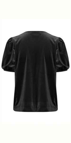 ICHI LAVANNY Short Sleeved Top in Black
