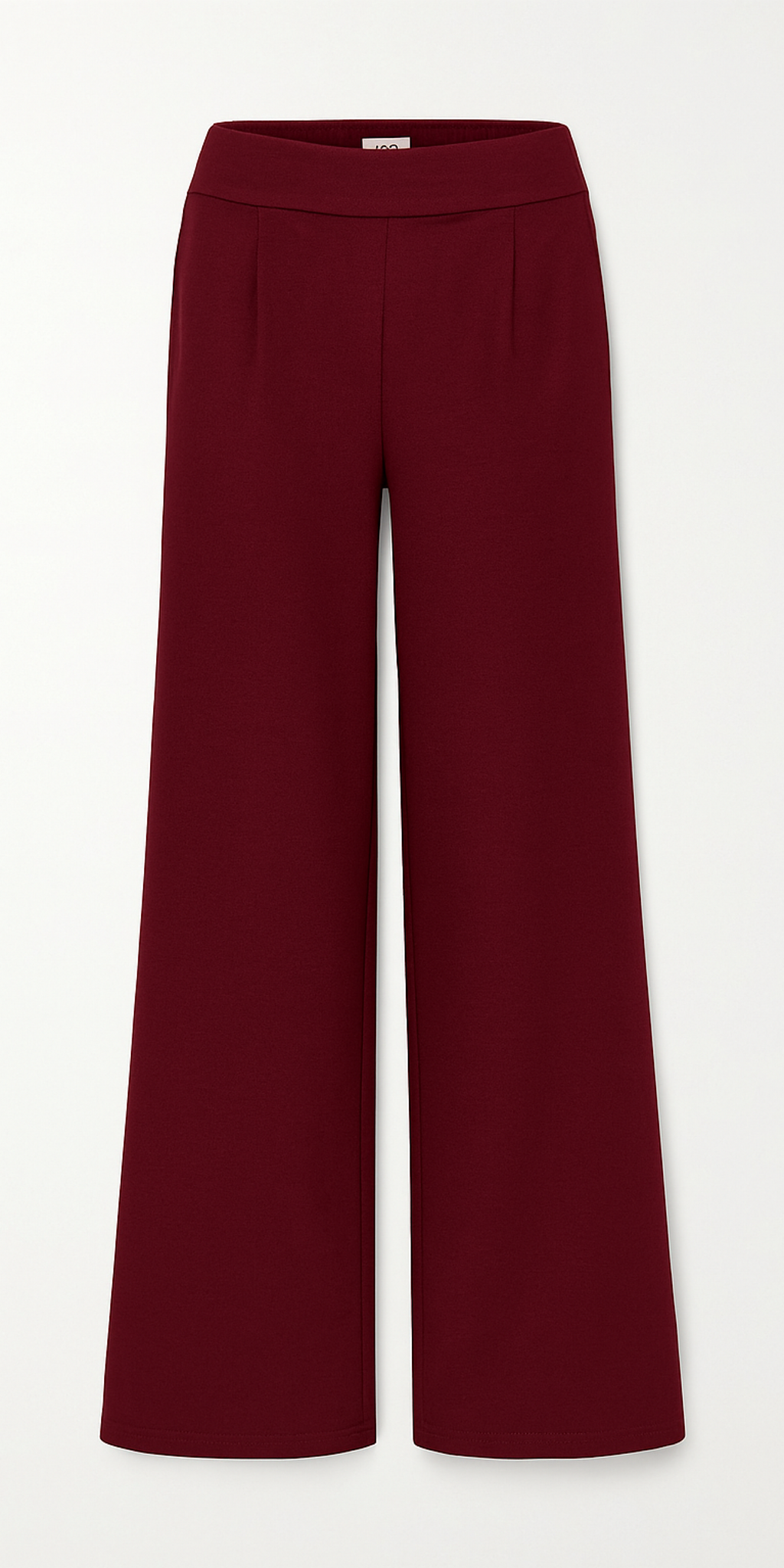 ICHI KATE Long Wide Leg Trousers in Red Dahlia