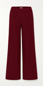 ICHI KATE Long Wide Leg Trousers in Red Dahlia