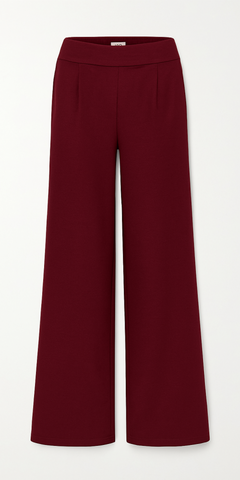 ICHI KATE Long Wide Leg Trousers in Red Dahlia