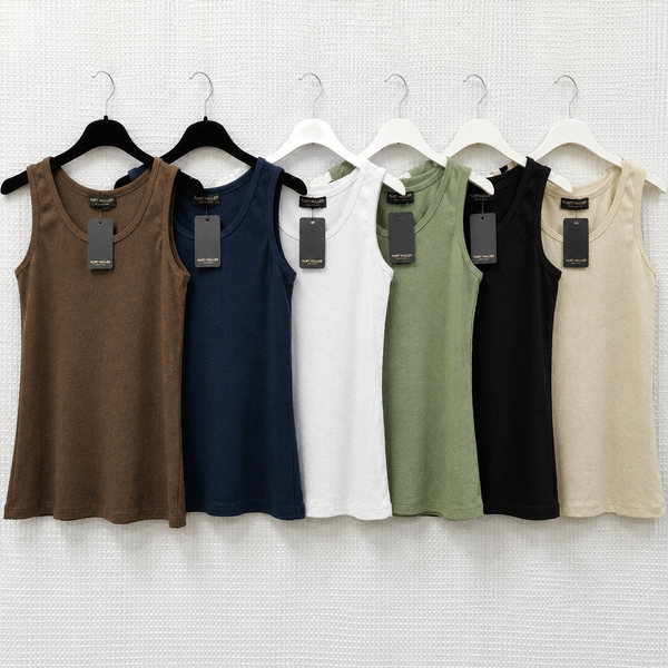 Cotton Ribbed Vest (various colours)