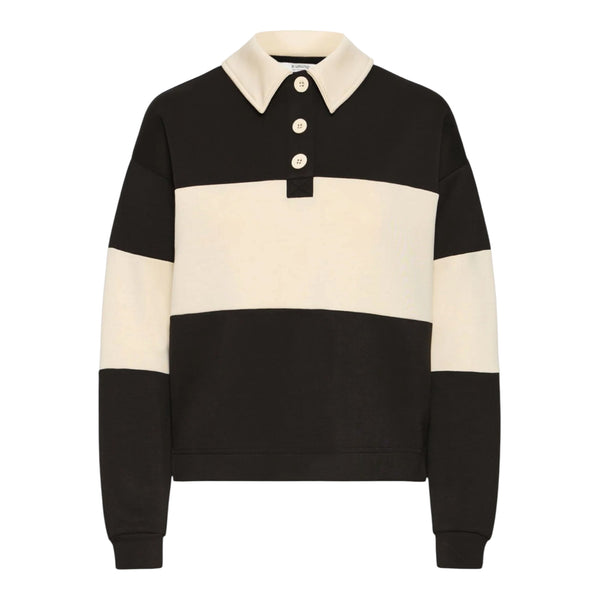b young PUSTI Polo Pullover in Meteorite - TheSecretCloset.Boutique