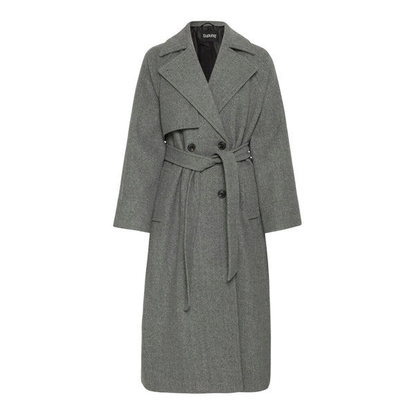 b young CILIA Coat in Mid Grey Melange - TheSecretCloset.Boutique