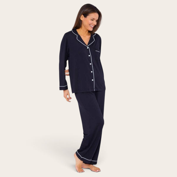 Womens Soft Touch Piped Pyjamas: 16-18 - TheSecretCloset.Boutique