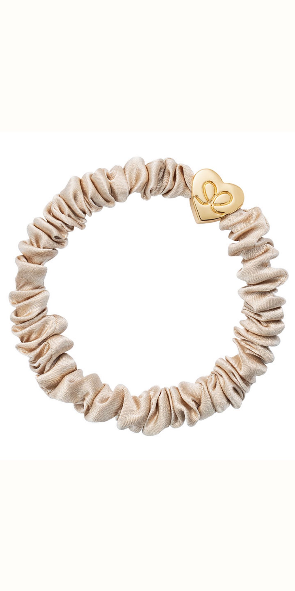 By Eloise Gold Heart on Sand Skinny Silk Scrunchie