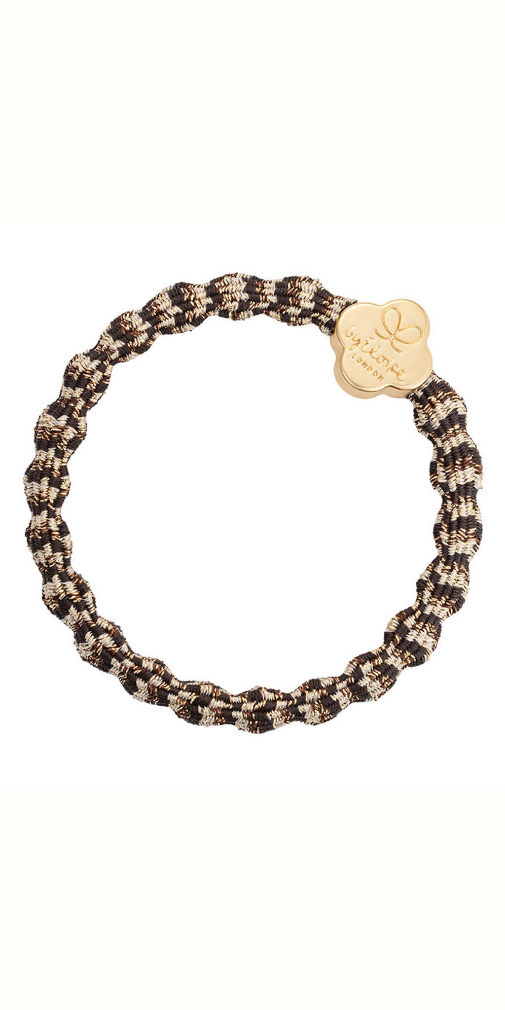 By Eloise Gold Quatrefoil on Metallic Cocoa Dust