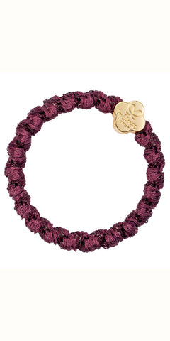 By Eloise Gold Quatrefoil on Woven Plum