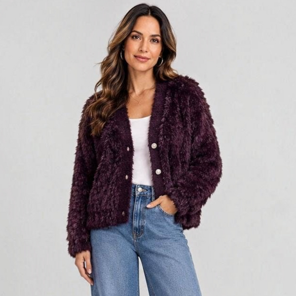 Shaggy Faux Fur Cardigan (various colours) - TheSecretCloset.Boutique