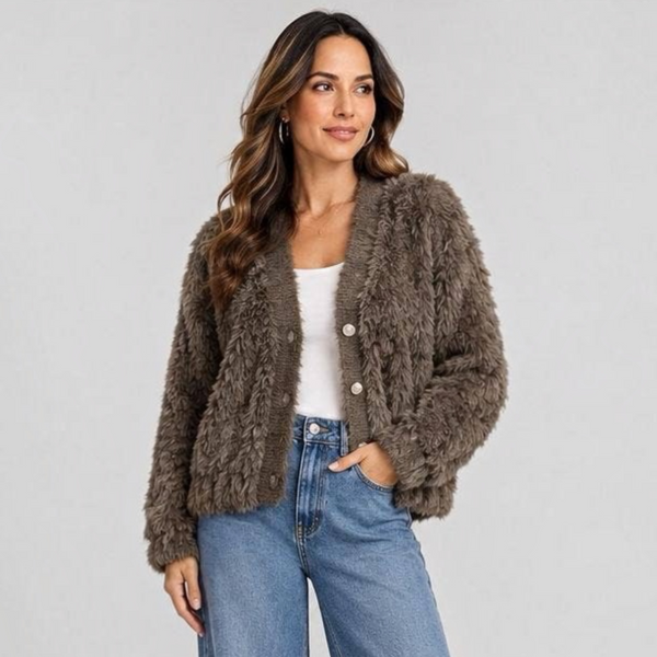 Shaggy Faux Fur Cardigan (various colours) - TheSecretCloset.Boutique