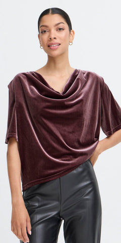 b young PERLINA Draping Blouse in Fudge