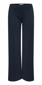 ICHI KATE Wide Leg Office Trousers in Total Eclipse