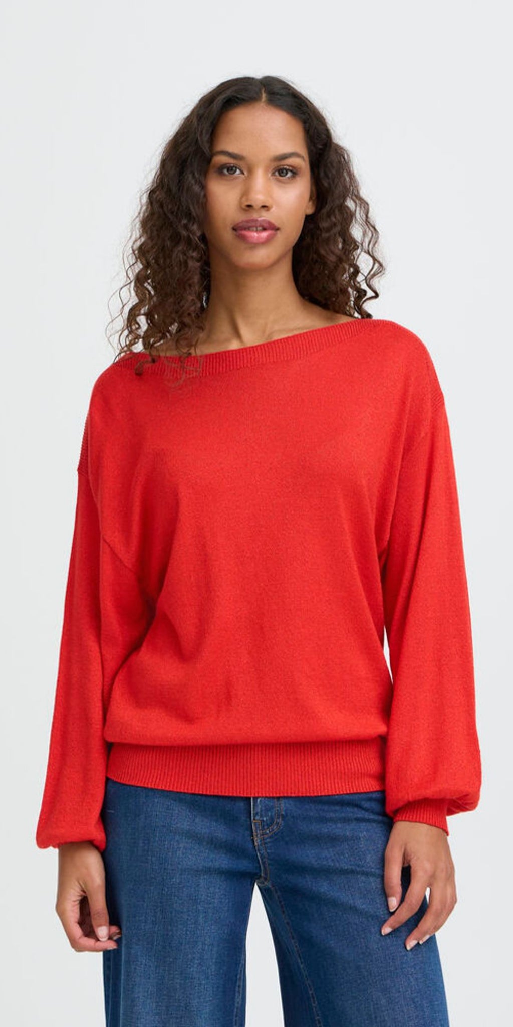 ICHI MOPAZ Knit in Racing Red