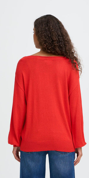 ICHI MOPAZ Knit in Racing Red