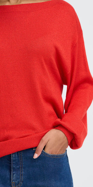 ICHI MOPAZ Knit in Racing Red