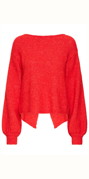 ICHI DABRIA Cardigan in Racing Red