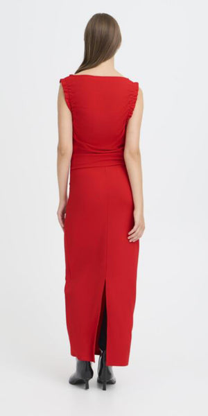 ICHI MATINE Dress in Racing Red