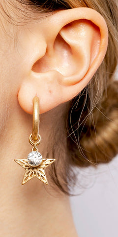 Bibi Bijoux Gold Starburst Interchangeable Hoop Earrings