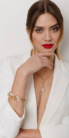 BIBI BIJOUX Gold Pearl Elegance Bracelet