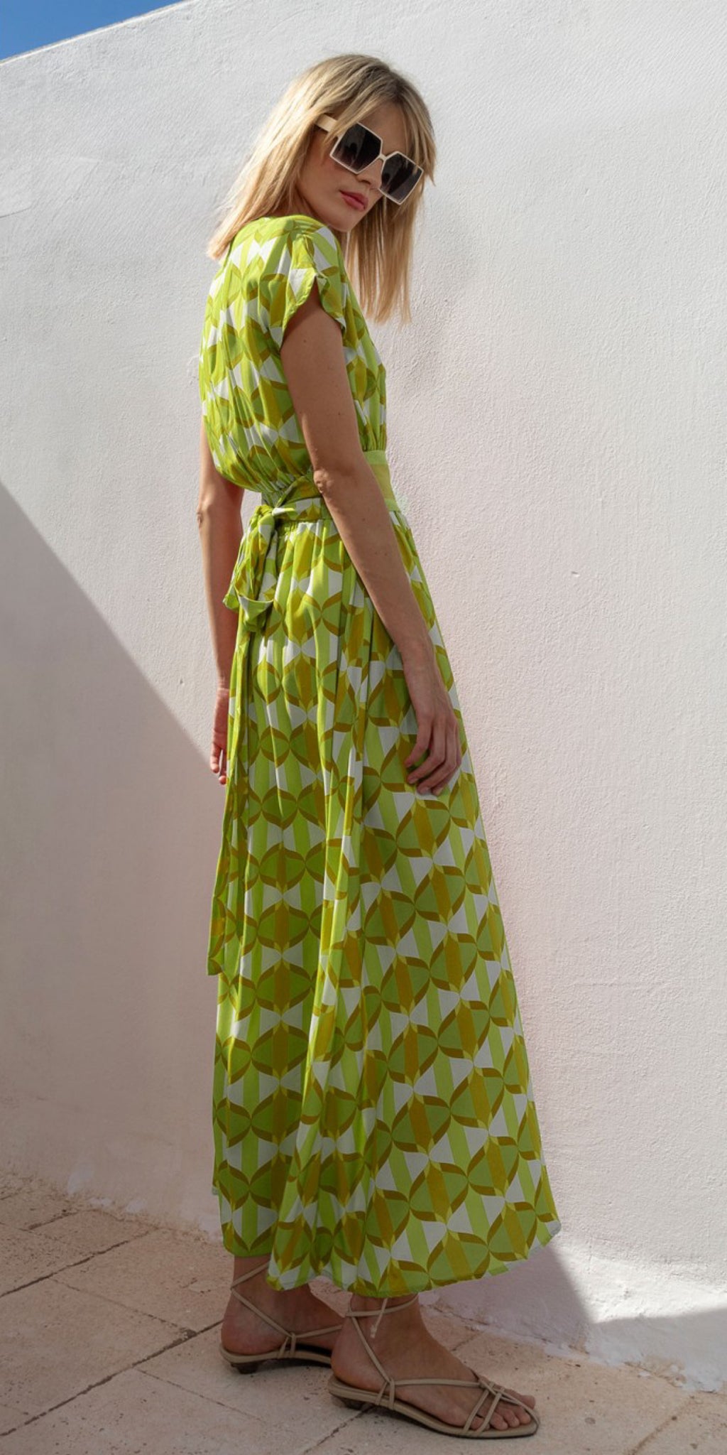 AGGEL Geo Print Maxi Dress