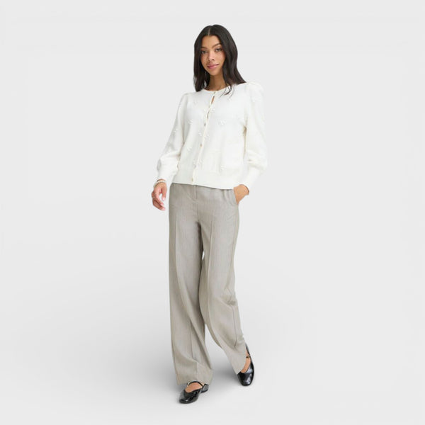 b young MANINA Structure Cardigan in Marshmallow - TheSecretCloset.Boutique
