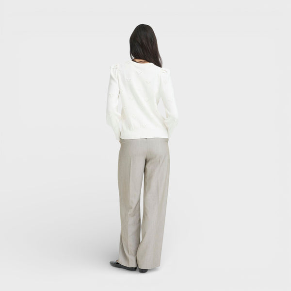 b young MANINA Structure Cardigan in Marshmallow - TheSecretCloset.Boutique