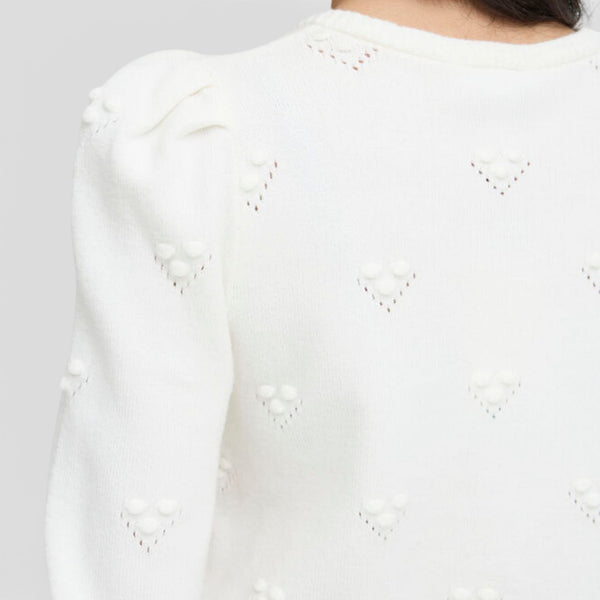 b young MANINA Structure Cardigan in Marshmallow - TheSecretCloset.Boutique