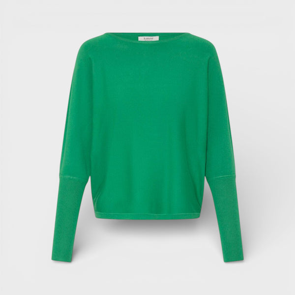 b young MORLA Batwing Fine Knit in Leprechaun Green - TheSecretCloset.Boutique