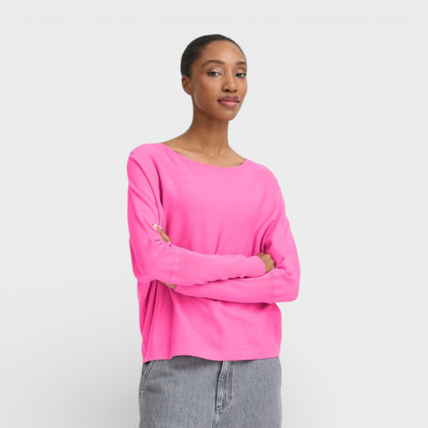 b young MORLA Batwing Fine Knit in Phlox Pink - TheSecretCloset.Boutique