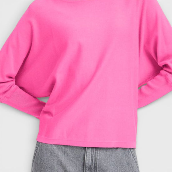 b young MORLA Batwing Fine Knit in Phlox Pink - TheSecretCloset.Boutique