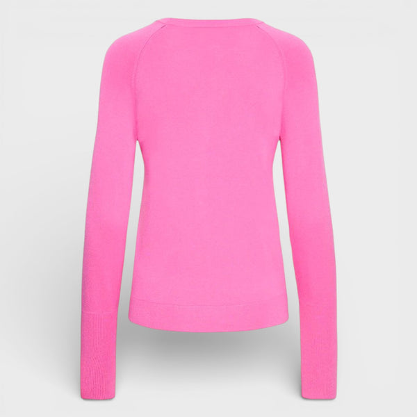 b young MORLA Long Cuff Fine Knit in Phlox Pink - TheSecretCloset.Boutique